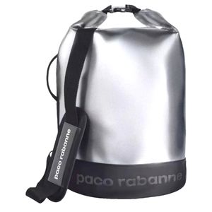 Paco Rabanne Weekender Duffle Bag in Metallic Silver and Black